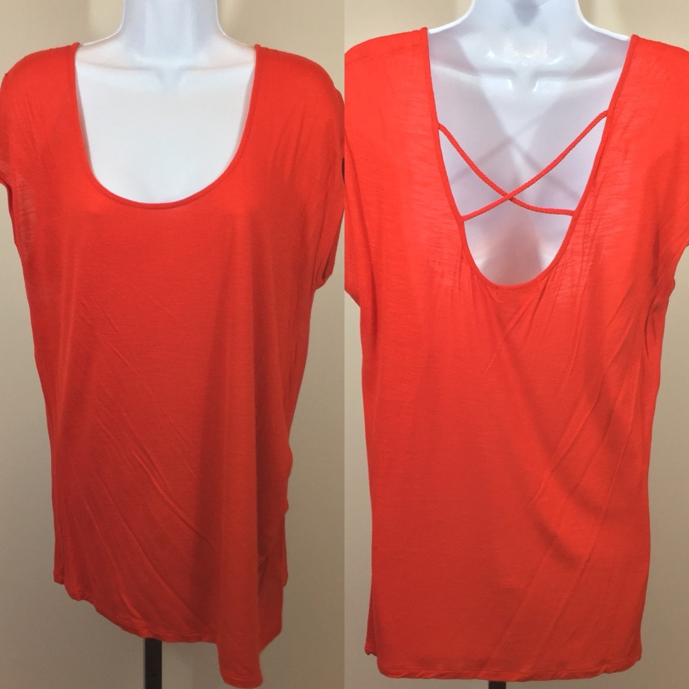 Super Soft Red DKNY Viscose Top